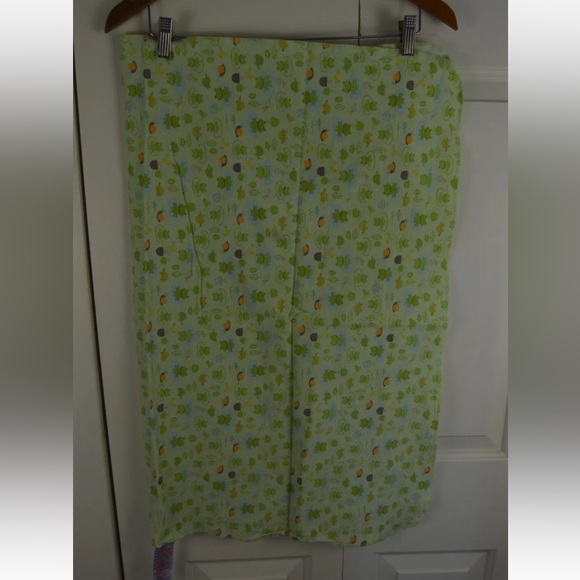 Babies R Us Turtle Frog Snail Baby Receiving Blanket Green Orange Leaf Flannel - Picture 3 of 7